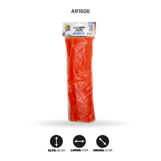 [AR1606] CHELINES DE COLOR NARANJA NEON BOLSA X 100 UND [PAC4320]
