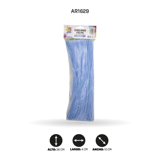 [AR1629] CHELINES COLOR AZUL CIELO BOLSA X 100 A042 [PAC5376]