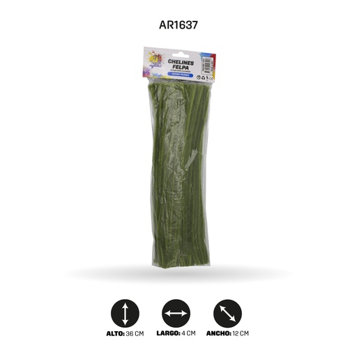 [AR1637] CHELINES COLOR VERDE MUSGO BOLSA X 100 A054 [PAC5386]