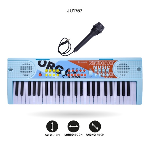 [JU1757] TECLADO CON MICRÓFONO Y ALIMENTACIÓN USB [BX-1687]