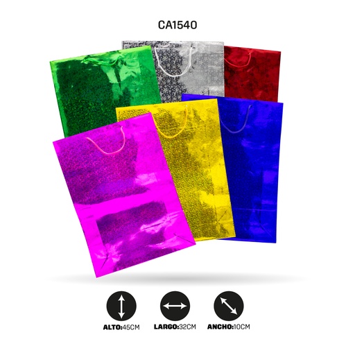 [CA1540] BOLSA DE REGALO HOLOGRAMADA XXL [PAC20649-1540]