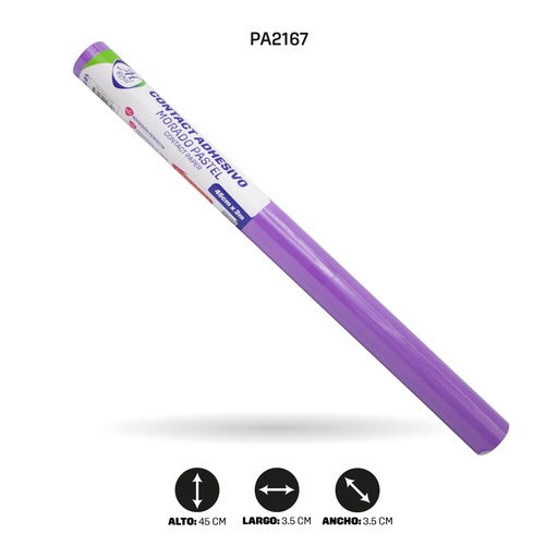 [PA2167] PAPEL CONTAC AH ROYAL MORADO PASTEL 2018 DE 3 mts x 45 cms [PAC5438]