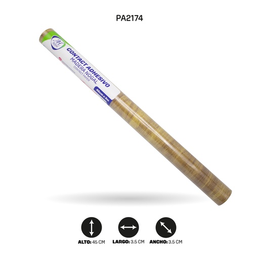 [PA2174] PAPEL CONTAC AH ROYAL MADERA NOGAL M018-3 DE 3 mts x 45 cms [PAC5445]