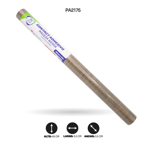 [PA2175] PAPEL CONTAC AH ROYAL MADERA WENGE M019-2 DE 3 mts x 45 cms [PAC5446]