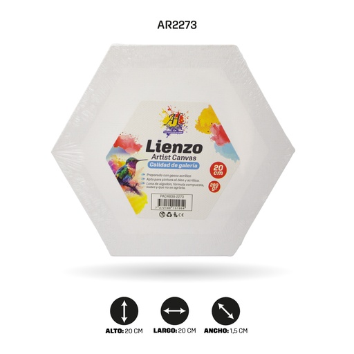 [AR2273] LIENZO ARTISTICO HEXAGONAL 20CM [PAC4838-2273]