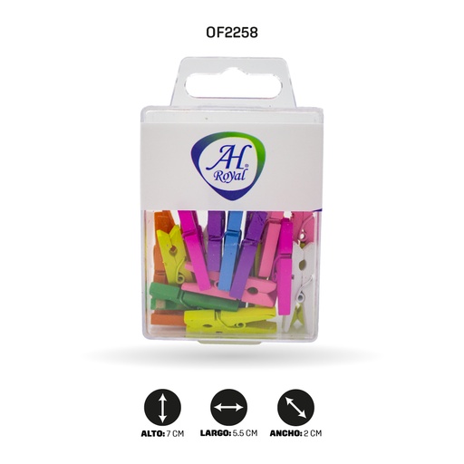 [OF2258] CLIP DE MADERA DE COLORES BLISTER ACRILICO [PAC4407] [PAC2393-4514]