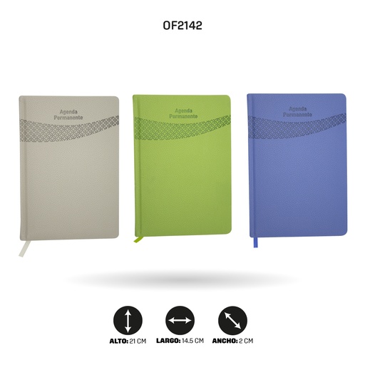 [OF2142] AGENDA PERMANENTE DE 160 HOJAS 3 COLORES  [PAC5431]
