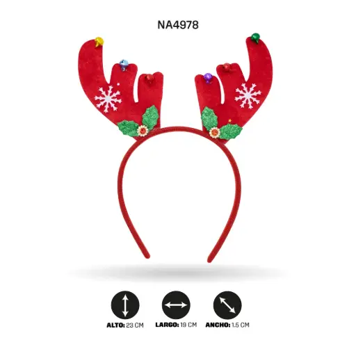 [NA4978] DIADEMA DE NAVIDAD CON CASCABEL -2 BOX/12 [PAC4941]