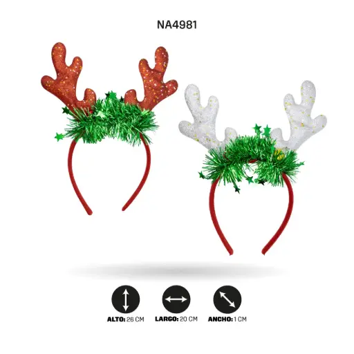 [NA4981] DIADEMA DE NAVIDAD CON CAMPANA -5 BOX/12 [PAC4944]