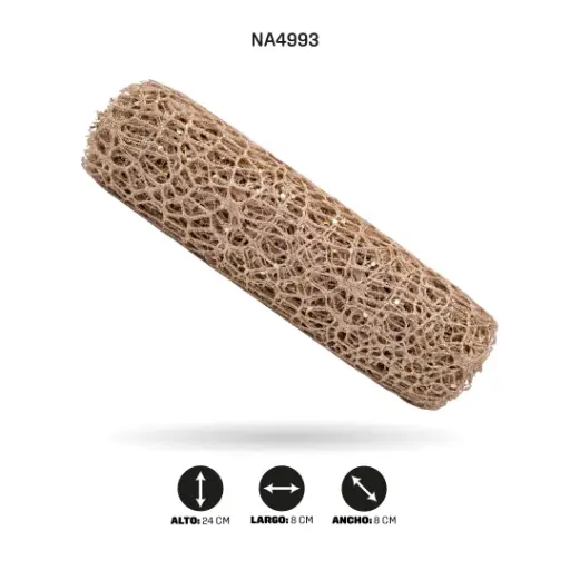 [NA4993] MALLA 24cm x 5y CHAMPAGNE DORADO [PAC4965]