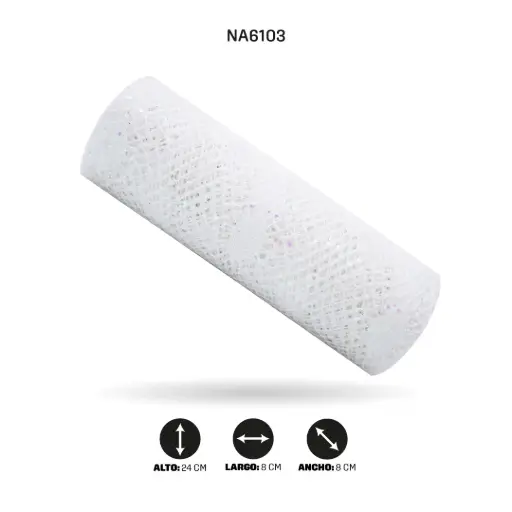 [NA6103] MALLA 24cm x 5y BLANCO TORNASOL [PAC4985]