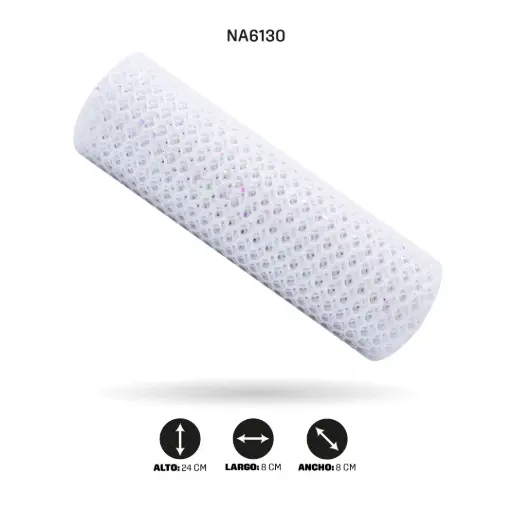 [NA6130] MALLA 24cm x 5y BLANCO NACARADO [PAC5037]