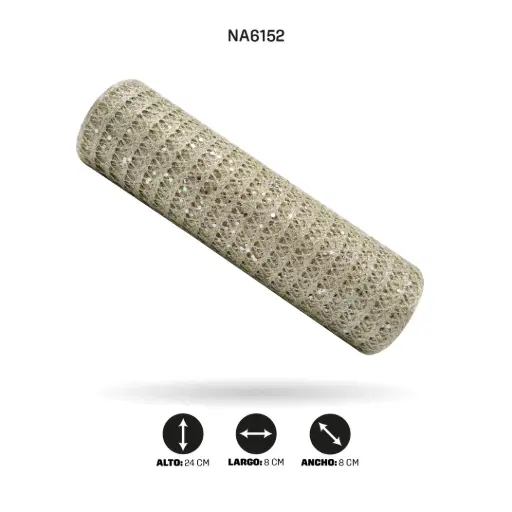 [NA6152] MALLA 24cm x 5y DORADO CHAMPAÑA [PAC5069]