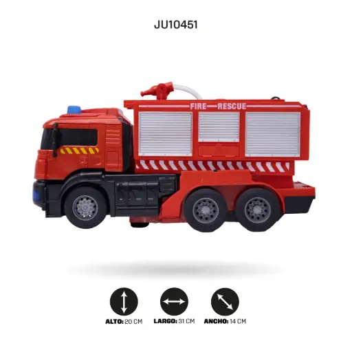 [JU10451] TRANSFORMERS CARRO DE BOMBEROS CON RADIOCONTROL Y CARGADOR USB [828-5]
