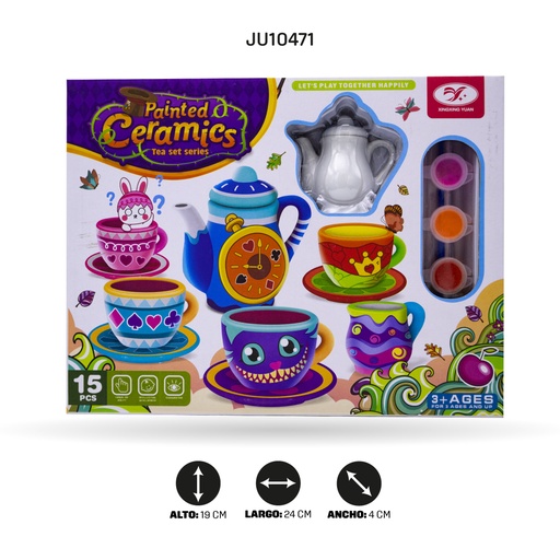 [JU10471] SET DE TÉ DE CERÁMICA PARA PINTAR [868-D21]