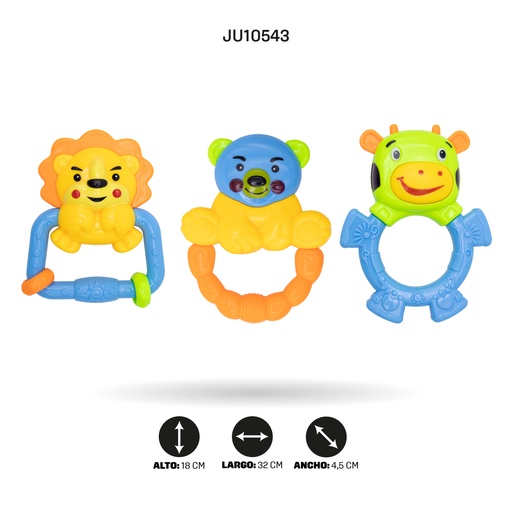 [JU10543] SET SONAJEROS BEBÉS X3 PZS [8303A]