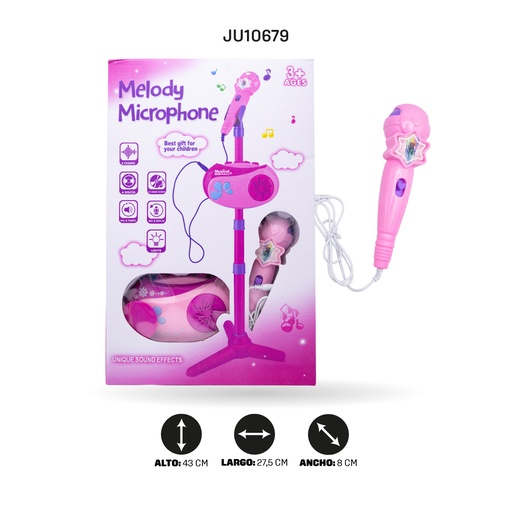 [JU10679] MICRÓFONO CON LUCES Y SONIDO [MTK027-B/G]