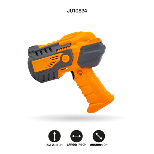 [JU10824] JUGUETE PISTOLA DE BURBUJAS CON VENTILADOR Y FUNCIONA A BATERÍA  [JT719]