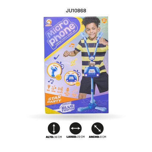 [JU10868] PEDESTAL DOBLE MICROFONO  CON BLUETOOTH [5050A]