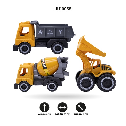[JU10958] VEHICULOS DE CONSTRUCCION - 3 PIEZAS [WJ950-536]