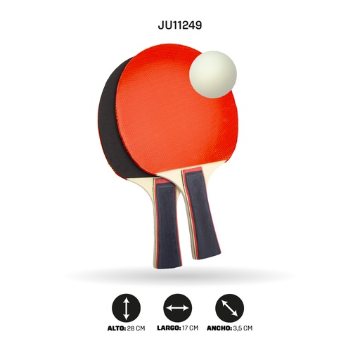 [JU11249] RAQUETA DE PING-PONG CON MANGO DE MADERA [YF536D]