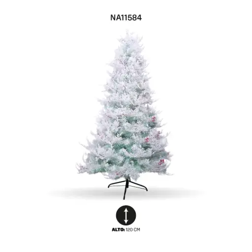 [NA11584] ARBOL DE NAVIDAD CON NIEVE Y CEREZOS E7006RF 120 CM/219T [PAC5548]