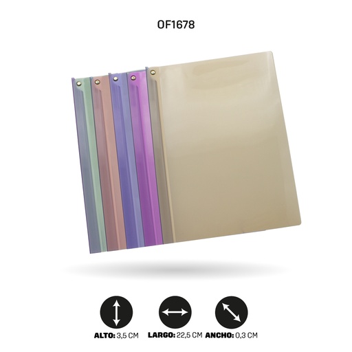 [OF1678] CARPETA GANCHO LOMO ABATIBLE PASTEL A4 SETX5[PAC4537]