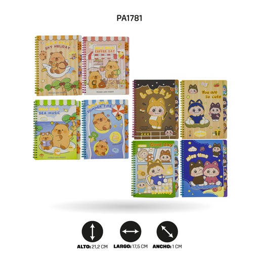 [PA1781] AGENDA DE OSOS Y GATOS 80 HOJAS  SUMER ARGOLLADA OSO A5-205-43/44 2 MOTIVOS [PAC4766]