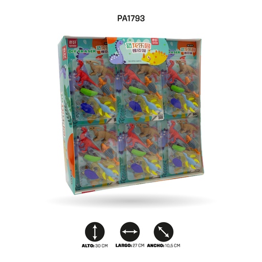 [PA1793] BORRADOR DINOSAURIO BOX 24 UND QH-8703 DINOSAURIOS [PAC4611]