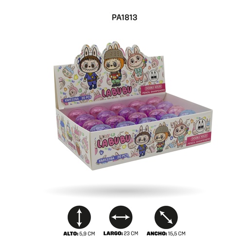 [PA1813] SACAPUNTAS DOBLE ESTAMPADA BOX 20UND KM9328A [PAC4859/4592]