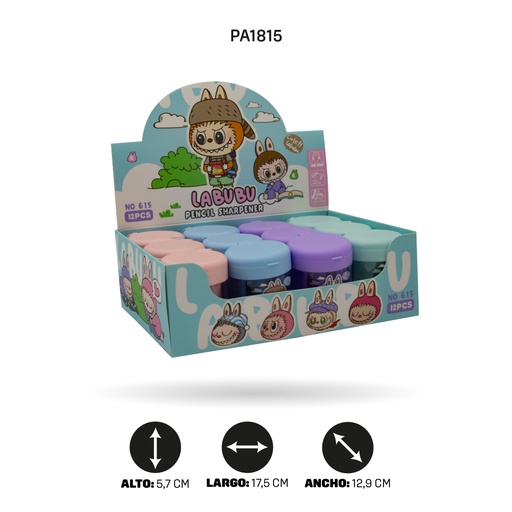 [PA1815] SACAPUNTAS BARRIL DOBLE ESTAMPADO X12 UND 615 [PAC4861]