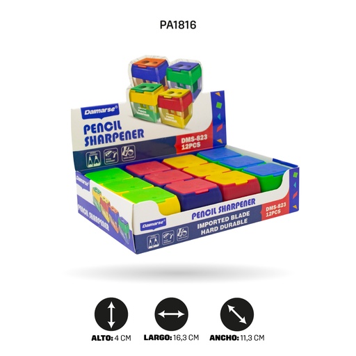 [PA1816] SACAPUNTAS DOBLE BOX 12UND DMS-823 [PAC4862]