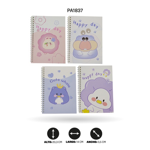 [PA1837] AGENDA XX-3212 GATICO, PATO, CASTOR Y HANSTER DISP X 12 [PAC4567]
