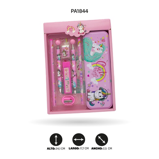 [PA1844] SET DE LAPIZ Y CARTUCHERA UNICORNIO 3536  [PAC4587]