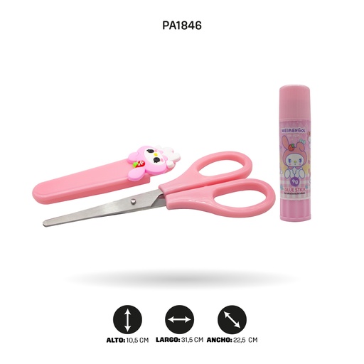 [PA1846] SET DE TIJERA + PEGANTE 9230 3 MOTIVOS DISPLAY  X 18[PAC4589]