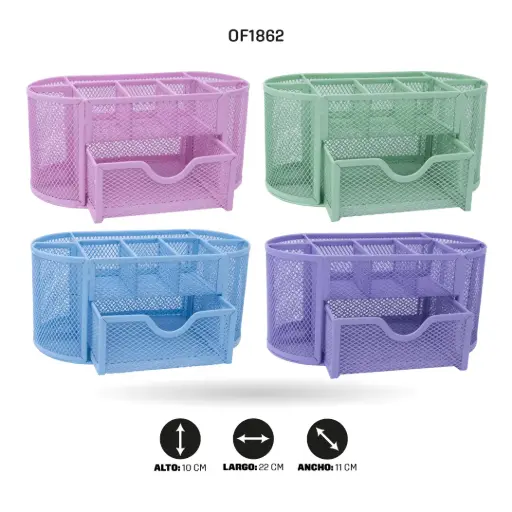 [OF1862] CANASTILLAS COLOR PASTEL PARA OFICINA 4 COLORES ZJL-BT0020 [PAC4606]