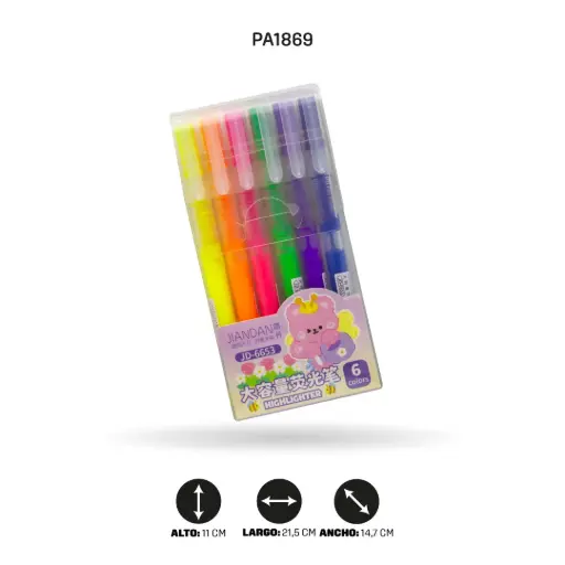 [PA1869] RESALTADOR 6 COLORES DISPLAY X 24 UND [PAC4637]