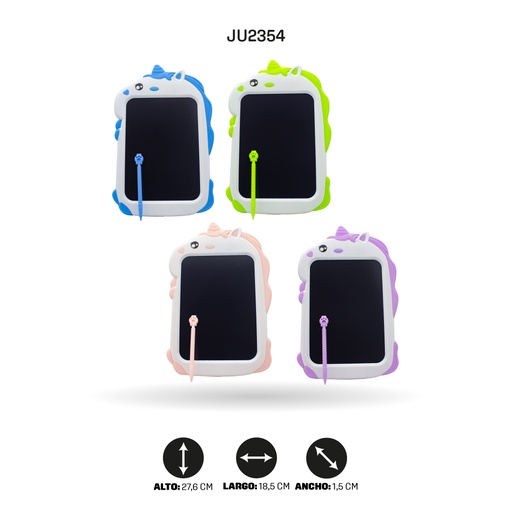 [JU2354] TABLET DE DIBUJO UNICORNIOS LCD 4 MOTIVOS [PAC4729]