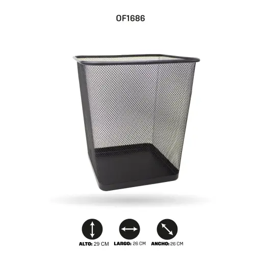 [OF1686] CUBO DE BASURA AH ROYAL CUADRADO 26X26X29 CM [PAC5706]