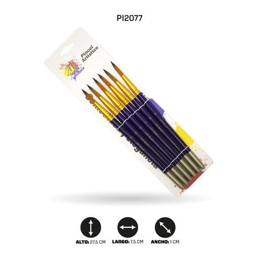 [PI2077] PINCEL AH ROYAL REDONDO N°13 X6  AH333-13 [PAC4341]