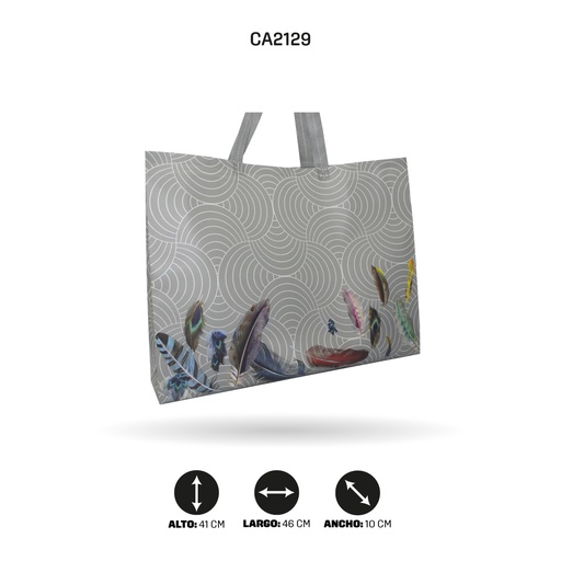 [CA2129] BOLSA ESTAMPADA CON AGARRADERA MEDIDA 46X41X10 [PAC5166]