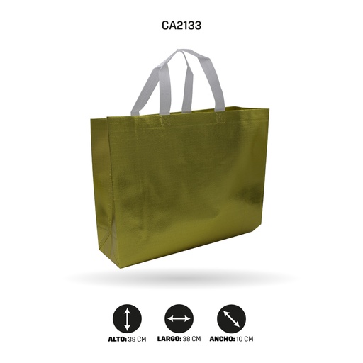 [CA2133] BOLSA METALIZADA CON AGARRADERA   39x38x10CM [PAC5167]