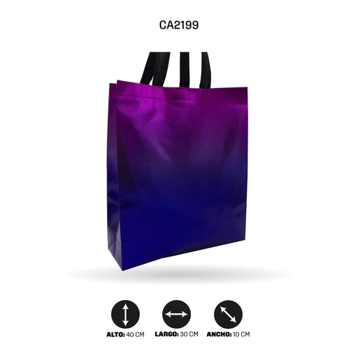 [CA2199] BOLSA CON AGARRADERA COLOR DEGRADADO 30x40x10CM [PAC5168]