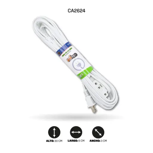 [CA2624] EXTENSIÓN ELÉCTRICA BLANCA 15 FT [EX-15FT]