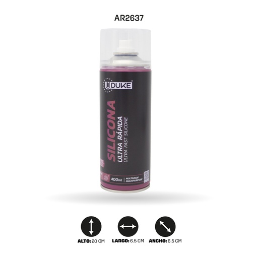 [AR2637] SILICONA EN AEROSOL UDUKE CON OLOR UVA 400ML [HT40240]