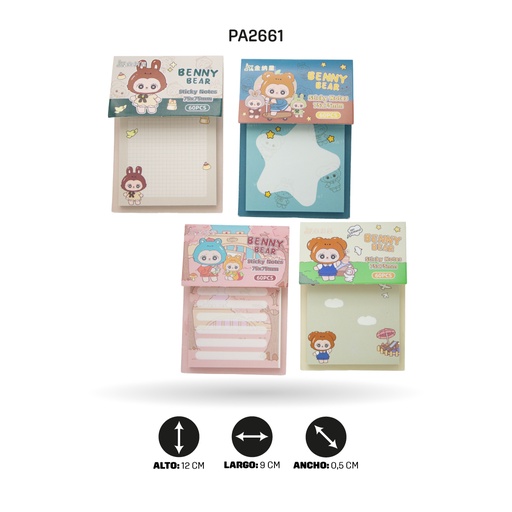 [PA2661] NOTAS ADHESIVAS BENNY BEAR  A10-10 [PAC5773]