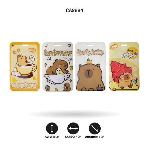 [CA2664] PORTACARNET CAPYBARA CON CUERDA LARGA 8300 [PAC5776]