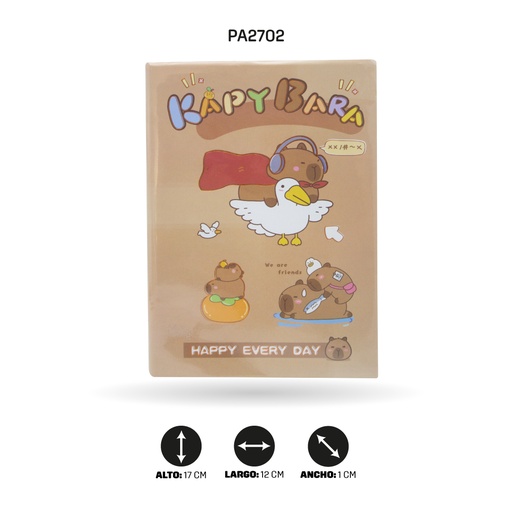 [PA2702] AGENDA DE CAPYBARA LINEA 123X174MM XX-36026 X12UND [PAC5806]