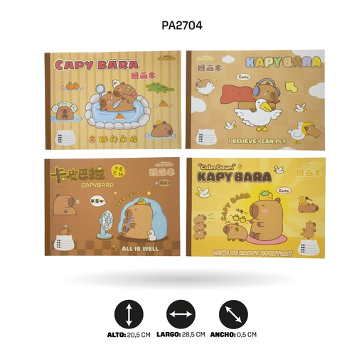 [PA2704] AGENDA DE DIBUJO CAPYBARA 4 MOTIVOS  205X287MM XX-0768 [PAC5808]