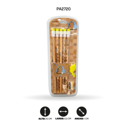 [PA2720] JUEGO DE LAPIZ CON BORRADOR CAPYBARA x5PCS XX-8919 [PAC5825]